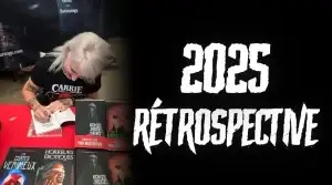 Violaine De Charnage en dédicace, illustrant la rétrospective de son année d’autrice d’horreur en 2025.